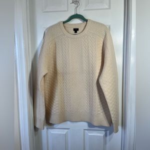 J. Crew Lamb Wool Fisherman Chunky Sweater Crew Neck Size XL